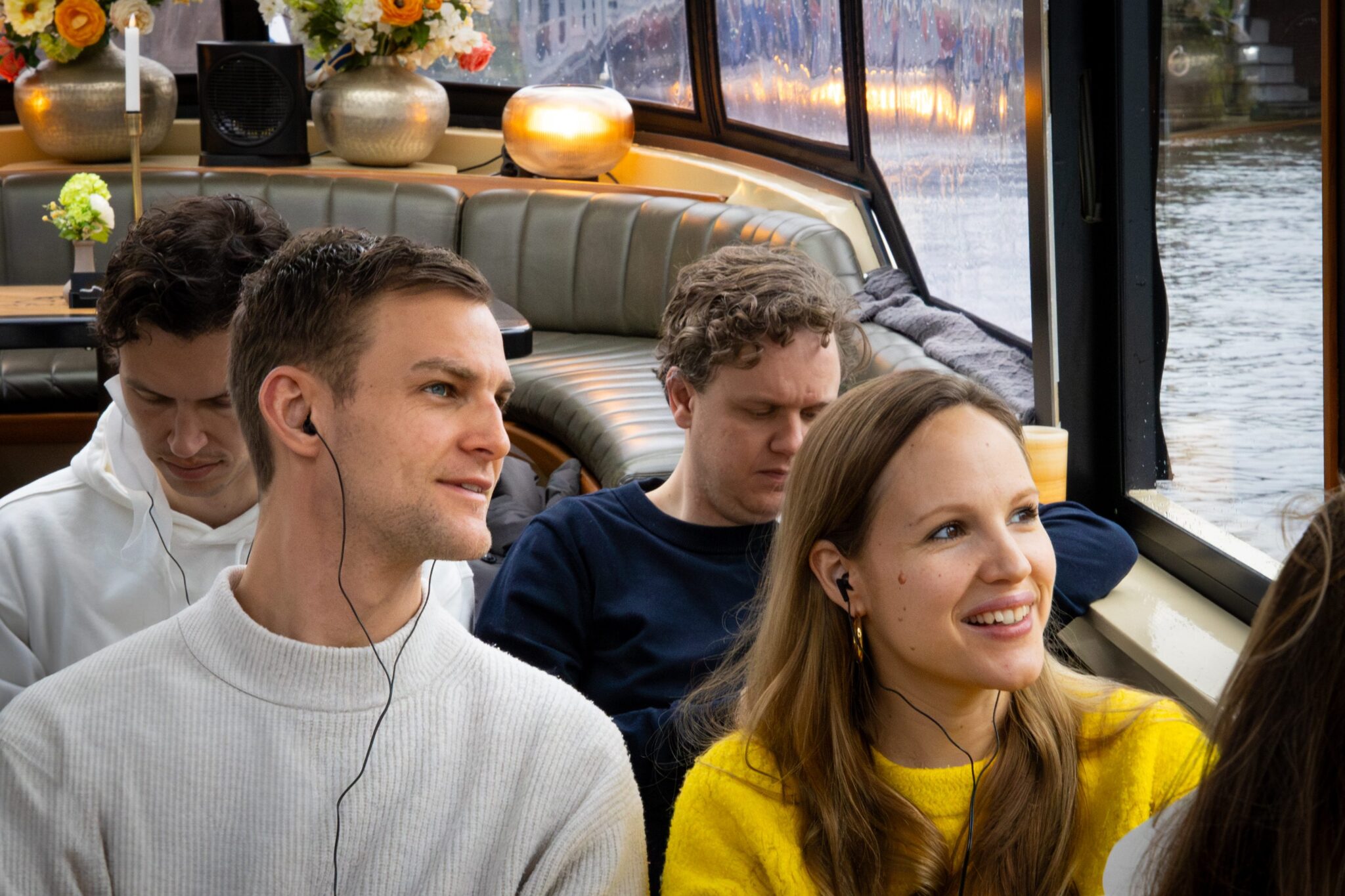 Visitors enjoying the audiotour
